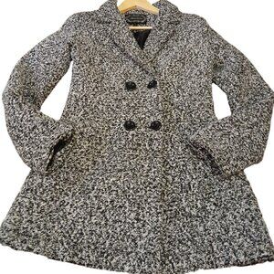 AMBIANCE Black/White Boucle Double-Breasted Peacoat S